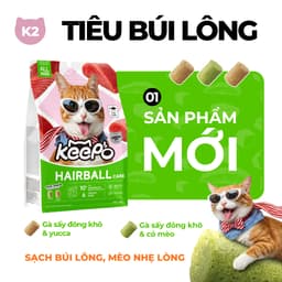 Thức Ăn Cho Mèo Keepo K2 Hairball Care 1KG – Hạt Mèo Tiêu Búi Lông, Hỗ Trợ Tiêu Hóa - MÉO CHÒ UNI 2
