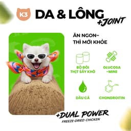 Hạt Cho Chó Keepo K3 1kg - Giúp Lông Bóng Mượt, Phát Triển Xương Khớp - Có Topping Thịt Sấy - MÉO CHÒ UNI 8