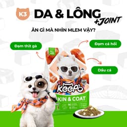 Hạt Cho Chó Keepo K3 1kg - Giúp Lông Bóng Mượt, Phát Triển Xương Khớp - Có Topping Thịt Sấy - MÉO CHÒ UNI 4