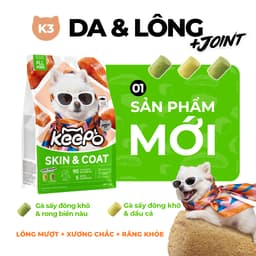 Hạt Cho Chó Keepo K3 1kg - Giúp Lông Bóng Mượt, Phát Triển Xương Khớp - Có Topping Thịt Sấy - MÉO CHÒ UNI 2