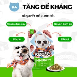 Hạt Cho Chó Keepo K4 1KG - Chăm Sóc Tiêu Hóa có Topping Gà Sấy Sữa Dê - MÉO CHÒ UNI 8