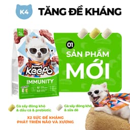 Hạt Cho Chó Keepo K4 1KG - Chăm Sóc Tiêu Hóa có Topping Gà Sấy Sữa Dê - MÉO CHÒ UNI 2