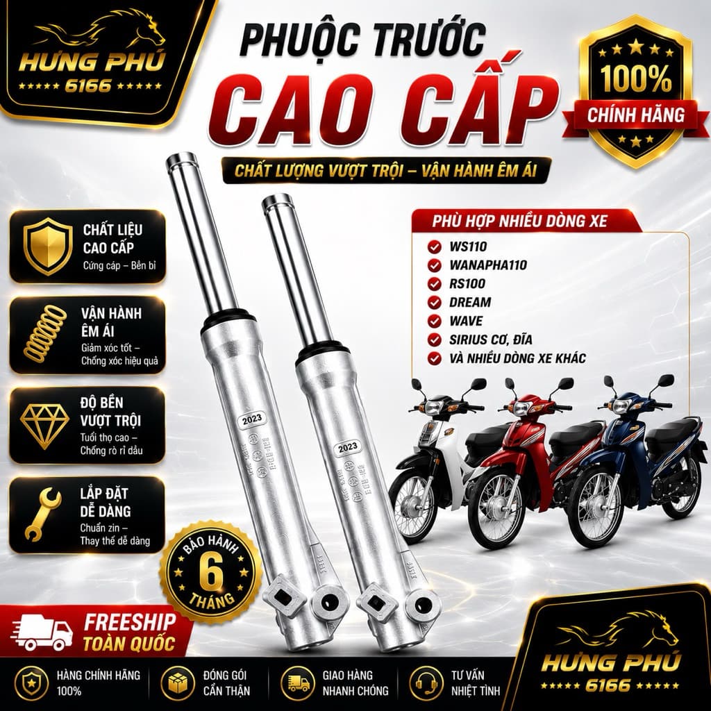 Phuộc trước. giảm sóc trước xe số. ws110/wa@110 (cơ +đĩa)
