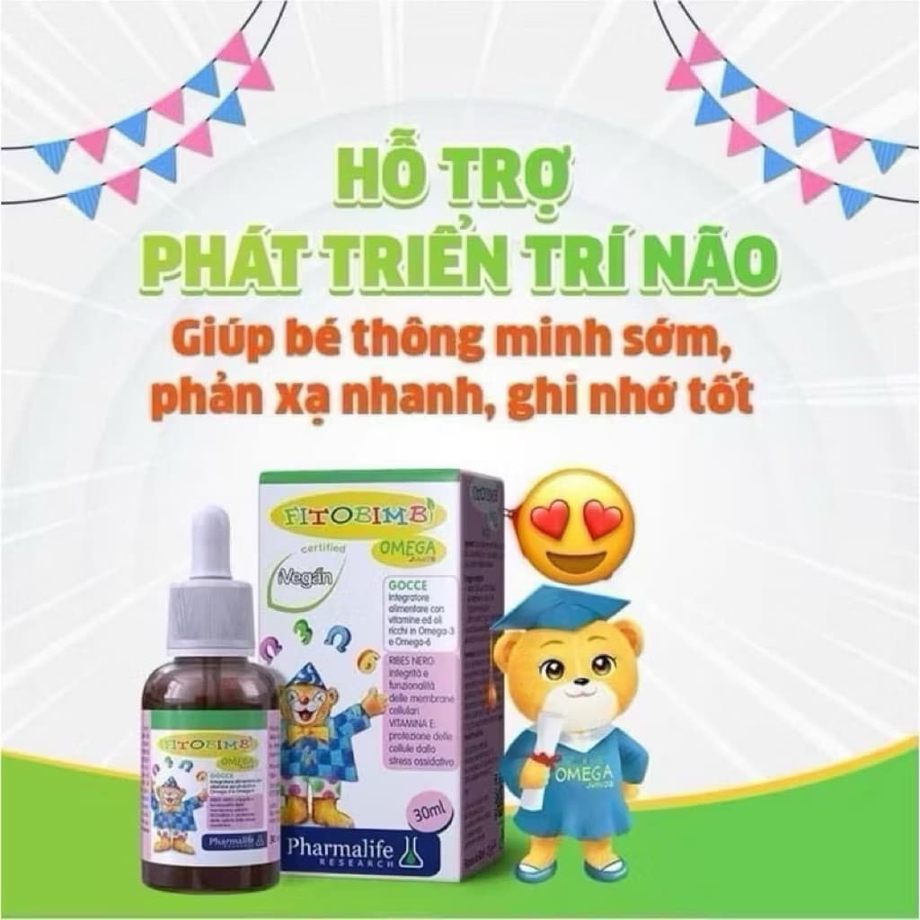 Omega Junior chiết xuất từ dầu thực vật giúp bé phát triển  thông minh nhanh nhẹn, bổ mắt nhanh nói<BUN BUN SHOP