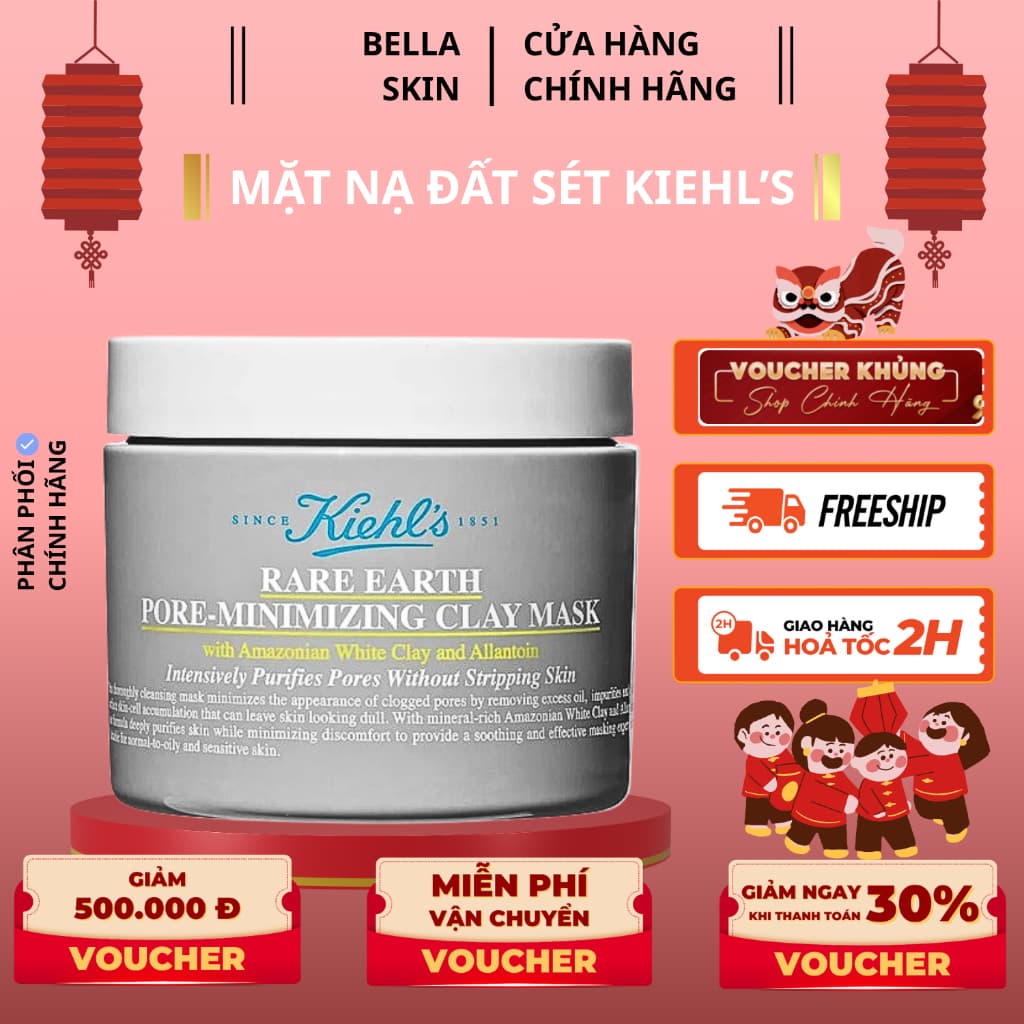 Mặt Nạ Đất Sét Kiehl’s Rare Earth_125ml-Thu Nhỏ Lỗ Chân Lông, Làm Sạch Sâu, Sáng Mịn Rõ Rệt Hiệu Quả