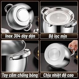 Âu Lọc Dầu Inox Có Nắp Đậy Size 1-3 Lít, Tặng Lọc Dầu Tặng Thìa, Có Tay Cầm, Tích Trữ Dầu Mỡ Đa Năng 3
