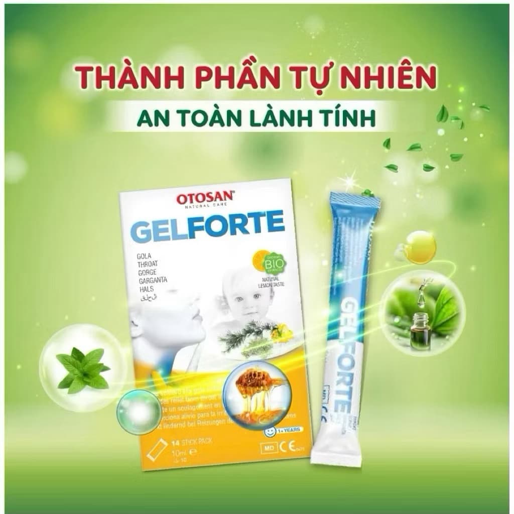 Gel ngậm họng Otosan Throat Gel Forte hộp 12 gói  giảm ho, viêm họng, đau rát họng <BUNBUN SHOP