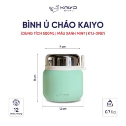 Bình ủ cháo Kaiyo, dung tích 500ml, màu xanh mint [mã KTJ-3987] 2