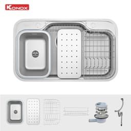 Chậu rửa bát 1 hố Konox Dekor 8048SU | BẢO HÀNH 10 NĂM 2