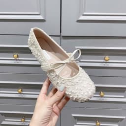 Giày búp bê nữ kim tuyến dây ngang nơ chun GB58 5
