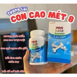 NeoKids Gummies canxi ( hộp 60 viên nhai)  Kẹo canxi cho bé vị sữa chua bổ sung Canxi, D3, cho trẻ <BUNBUN SHOP 2