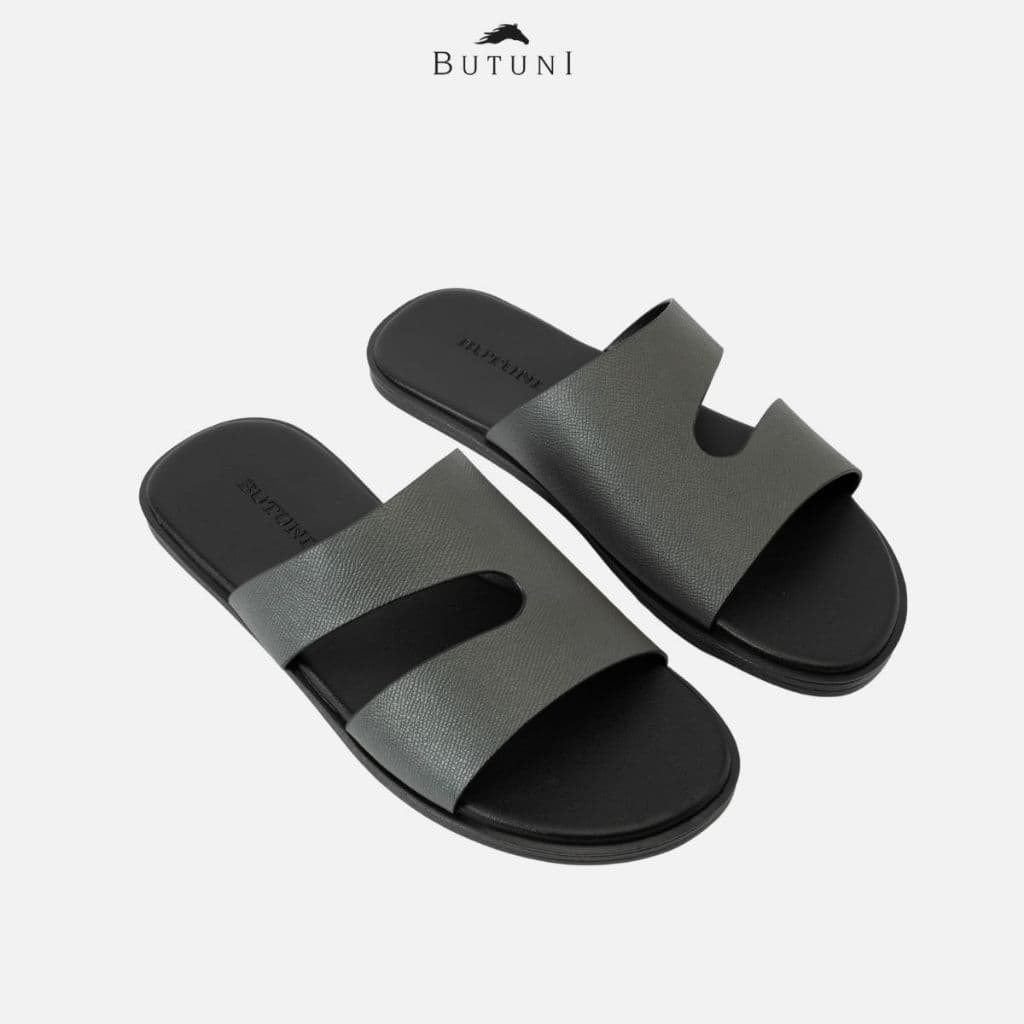 Dép Da Nam Dép Da Bò Cao Cấp BUTUNI Noble S Cut-out Slippers Dép Thời Trang Nam Bảo Hành 12 Tháng