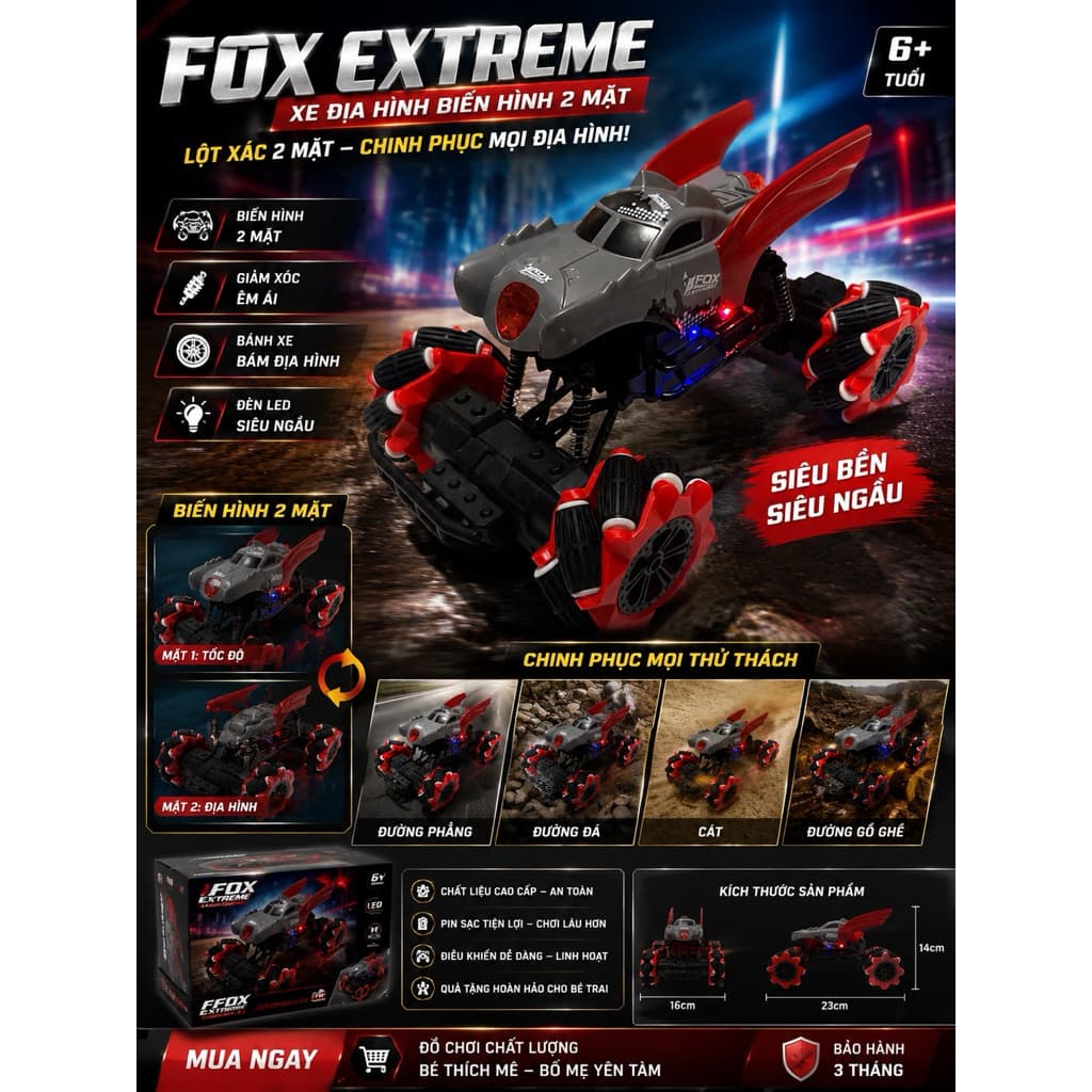 🔥 XE ĐIỀU KHIỂN ĐỊA HÌNH BIẾN HÌNH FOX EXTREME 🔥