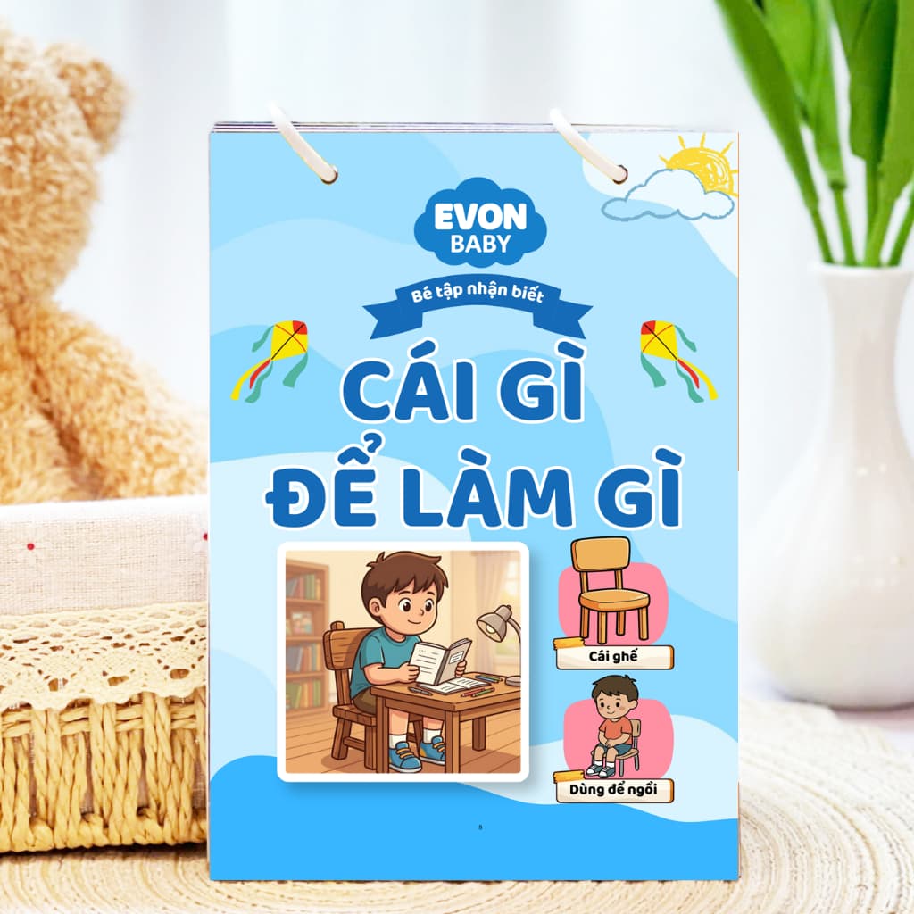 Thẻ Flash EVON BABY dạy bé tập nói - Bộ Câu Hỏi Cho Bé - Cái Gì ? Để Làm Gì ?