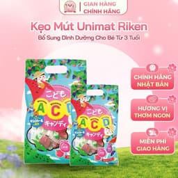 [Nội địa Nhật] Kẹo mút Unimat Riken bổ sung vitamin A C D vị Nho Đào 80g  1