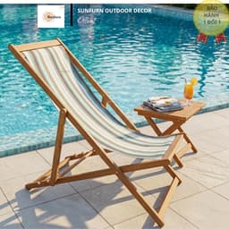 [HÀNG MỚI CAO CẤP] Ghế Võng Vải SUNFURN Siêu Khổng Lồ - Gỗ Tự nhiên loại 1 - Vải Trượt Nước Cao Cấp (Chịu Tải 130kgs) 3