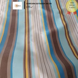 [CHỈ CÓ VẢI] Tấm Vải Ghế Võng SUNFURN Trượt Nước 85% - Vải Polyester Dày 250gsm - Sọc Xanh Trắng Cao Cấp (118x45cm) 3