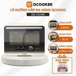 Lò Nướng Hấp Đối Lưu Đa Năng Nồi Chiên Hơi Nước Dung Tích 22L Qcooker Chuyên Dùng Nướng Hấp Làm Bánh 1