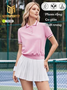 Áo Pickleball Nữ UYNSPORTY Màu Hồng Co Giãn Mặc Thoáng Mát Tập Pickleball Thể Thao , Áo Thể Thao Nữ 1