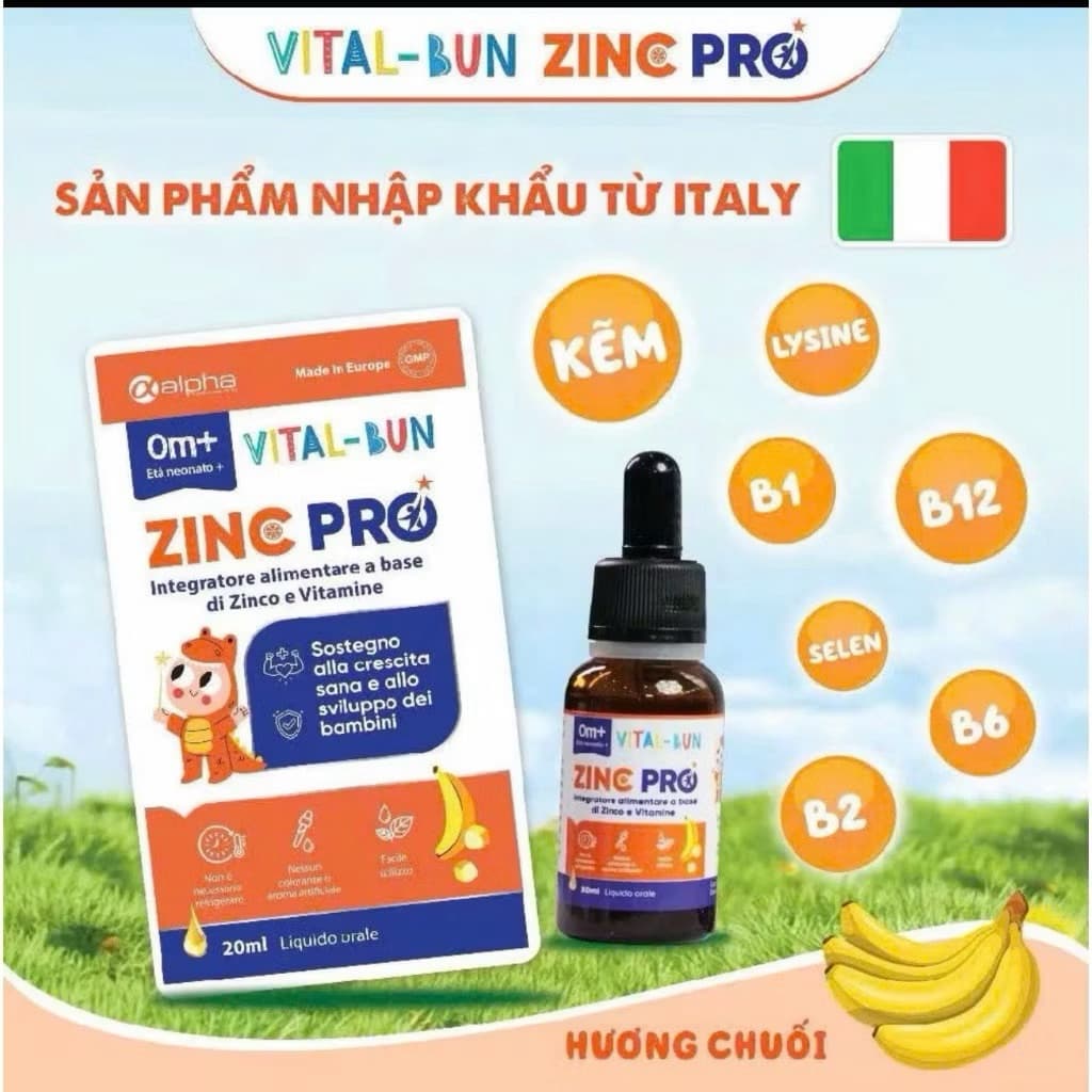 VITAL BUN ZINC PRO cung cấp kẽm và vitamin, tăng cường miễn dịch và vị giác giúp trẻ ăn ngon< BUNBUN SHOP20