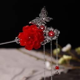 Trâm Cài Tóc Cổ Trang ĐIỆP VÀ HOA Phong Cách Hán Phục Nữ Tính Phụ Kiện xinh xắn dễ thương 6
