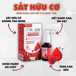 Sắt xịt Vital -Bun dẻo kids bổ sung sắt cho trẻ sơ  sinh và trẻ nhỏ . giảm tỉ lệ thiếu máu ở trẻ> BUN BUN SHOP 1