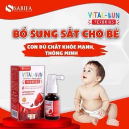 Sắt xịt Vital -Bun dẻo kids bổ sung sắt cho trẻ sơ  sinh và trẻ nhỏ . giảm tỉ lệ thiếu máu ở trẻ> BUN BUN SHOP 2