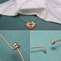 Vòng Cổ Kiềng Bình An Trường Mệnh Cổ Phong Trung Hoa Đính Ngọc Đỏ Vintage Phụ Kiện Hanfu Cổ Trang Cao Cấp 5