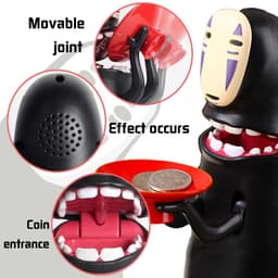 Ống Tiết Kiệm Vô Diện Kaonashi Spirited Away Anime Nuốt Xu Tự Động Heo Đất Decor 5
