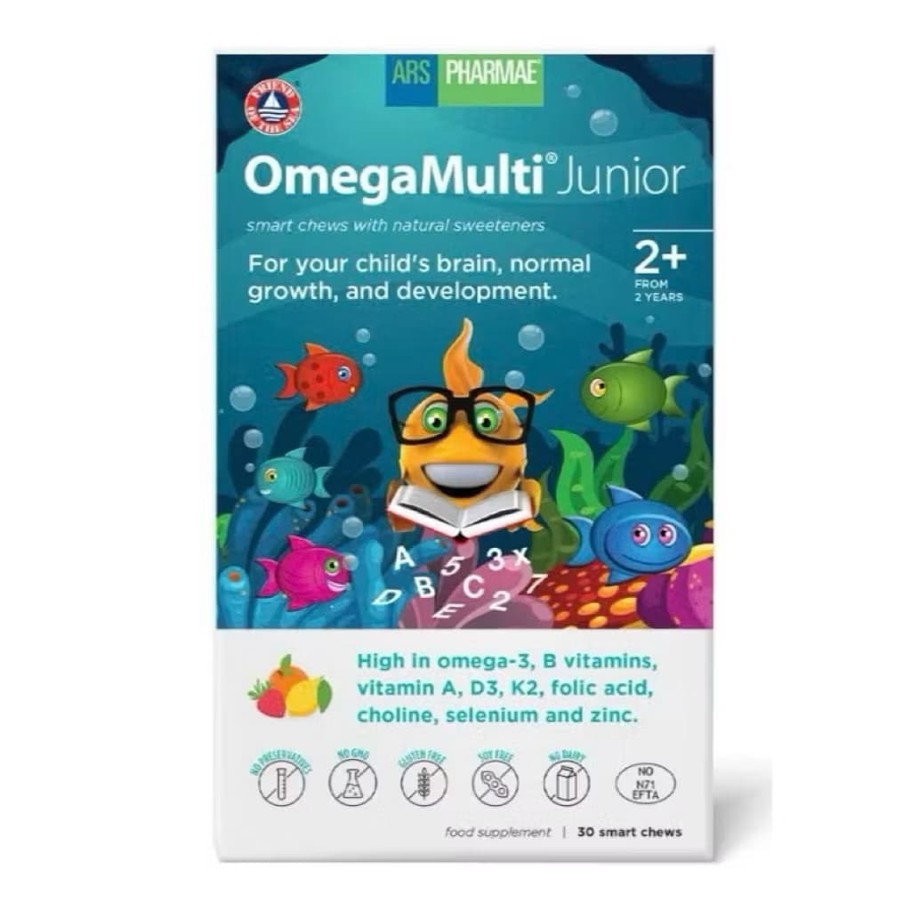 OmegaMulti Junior (hộp 30 viên) viên nhai,hỗ trợ tốt cho mắt và não < BUNBUN SHOP