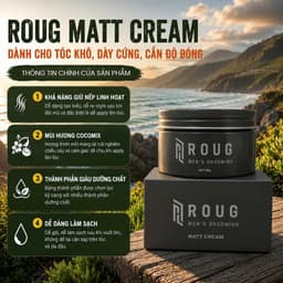 Sáp vuốt tóc Roug Xám 90gr cho nam nữ - Roug Men's Grooming Matt Cream 2