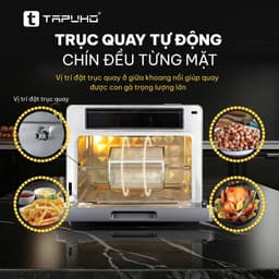 [TAPUHO] Nồi chiên hấp hơi nước Tapuho TMC20 PrimeAI 20L, 82 chế độ, công suất 3000W, BH 30 tháng 5