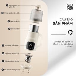 Máy làm sữa hạt Máy xay nấu đa năng mini Ultra Pro Gume MSB03 1200ml bảo hành 12 tháng chính hãng 2