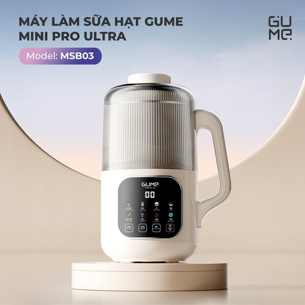 Máy làm sữa hạt Máy xay nấu đa năng mini Ultra Pro Gume MSB03 1200ml bảo hành 12 tháng chính hãng
