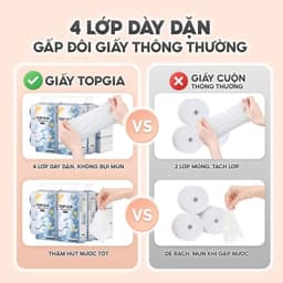 Khăn Giấy Rút Treo Tường Top Gia Mộc An Thùng 10/5 bịch, Bịch 1000 Tờ 4 Lớp, mềm mịn, an toàn 6