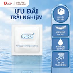 ( QUÀ TẶNG KHÔNG BÁN ) Bao cao su siêu mỏng Juncai ngẫu nhiên, nhiều gel bôi trơn, hương vani 1