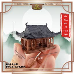 Mô hình nhà 1 mái in 3D - trang trí, deco tiểu cảnh, bán cạn, terrarium 3