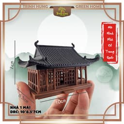 Mô hình nhà 1 mái in 3D - trang trí, deco tiểu cảnh, bán cạn, terrarium 2