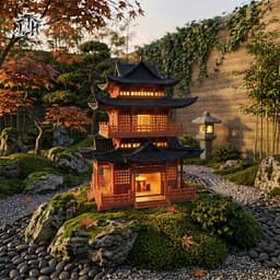 Mô hình nhà 3 tầng in 3D - trang trí, deco tiểu cảnh, bán cạn, terrarium 2
