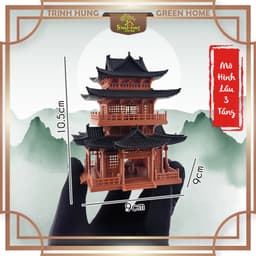 Mô hình nhà 3 tầng in 3D - trang trí, deco tiểu cảnh, bán cạn, terrarium 3