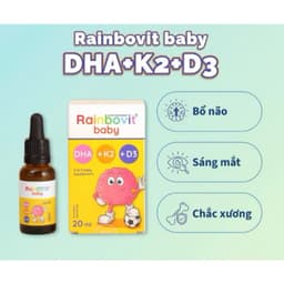 Rainbovit Baby DHA D3K2 ( Hộp 20 ml )bổ sung DHA ,Vitamin D3 và K2,cho bé, < BUN BUN SHOP 1