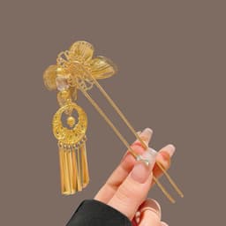 Trâm Cài Tóc Hồ Điệp Phong Cách Trung Hoa Đính Tua Rua Thanh Lịch Cho Nữ 8
