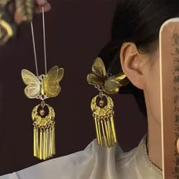 Trâm Cài Tóc Hồ Điệp Phong Cách Trung Hoa Đính Tua Rua Thanh Lịch Cho Nữ 5