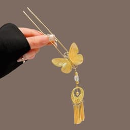 Trâm Cài Tóc Hồ Điệp Phong Cách Trung Hoa Đính Tua Rua Thanh Lịch Cho Nữ 1