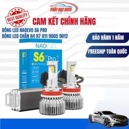 Bóng Led Naoevo S6 Pro X-Light 55W 6600LM 5800K tản nhiệt ống đồng (Chân H4 H7 H11 9005 9012) 2