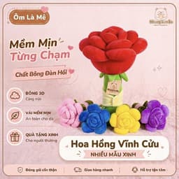 Gấu bông hoa hồng khổng lồ, hoa hồng bông gòn tặng thầy cô, tặng mẹ, tặng người yêu đủ kích thước 1
