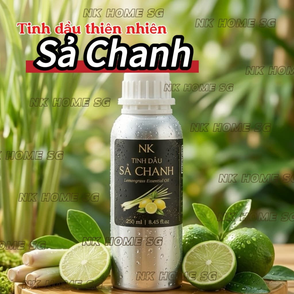 Tinh Dầu Sả Chanh Thiên Nhiên Xông Phòng Thơm Mát Dùng Cho Máy Khuếch Tán Chai 250ml, 500ml, 1000ml