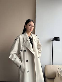 Áo Khoác Măng Tô Dài Nữ Cổ Vest Có Kèm Đai Thắt Eo Tôn Dáng Trẻ Trung Form Rộng Phong Cách Hàn Quốc Chali AZ809 3