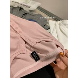 [SẴN] 𝑻𝒉𝒆𝑴𝒂𝒚 x 𝐖𝐆𝐖𝐄/ Áo Thun Cổ Trụ Tàu Nữ Ôm Body WG.WE 9209, Áo Thun Nữ Cộc Tay Cổ Tròn Trơn Cài Cúc Basic 7