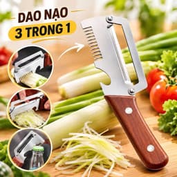 Dao Nạo Củ Quả 3 Trong 1, Dụng Cụ Bào Sợi, Gọt Vỏ, Mở Nắp Chai Đa Năng Lưỡi Thép Không Gỉ Sắc Bén 4